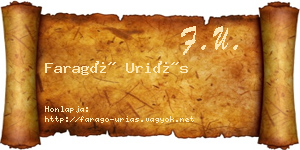 Faragó Uriás névjegykártya